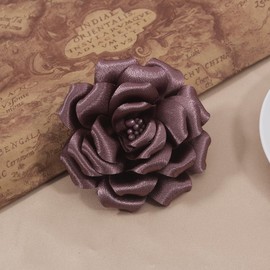 Mecool Rose Hair Clip Party Wedding Brooch Corsage Hair Head Clip Headpiece Flower Hair Pin Rose Hair Barrette Accessories for Women Girls Cameo Brown