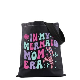 JXGZSO Mermaid Shoulder Bag In My Mermaid Mom Era Tote Bag Princess Mom Shopping Bag Mermaid Mom Gift (Mermaid Mom Tote CA)