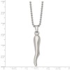 FB JEWELS Solid Stainless Steel Italian Horn Necklace