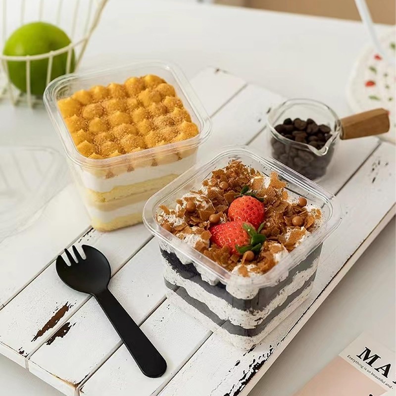 Dessert Cups, 30 PCS Plastic Dessert Cups with Lids and
