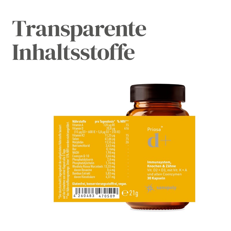 SANOPOLY Priosa® d+ 30 Capsules 3-Month Pack I Maintain Bones
