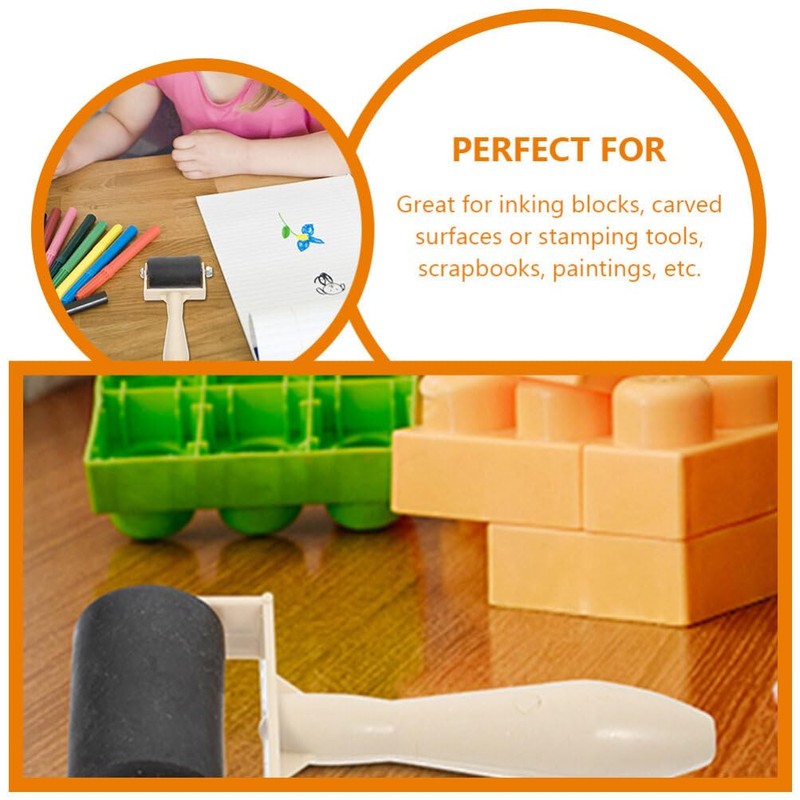 Mini Printmaking Ink Roller Rubber Brayer Rollers 3.73 Inch Hard