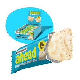 ahead Protein Riegel | Coconut Almond | 14x 45g Extra softer Protein Riegel mit cremigem Kern | Low Carb Eiweißriegel ohne Zuckerzusatz & ohne Palmöl