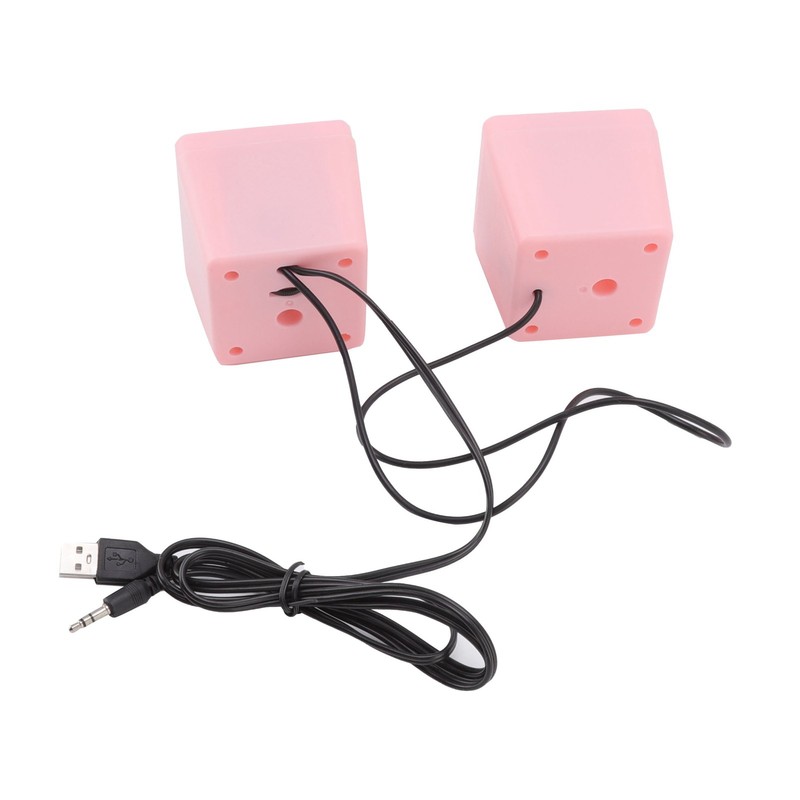 1 Pair 3.5mm Desktop Speaker Stereo Surround Sound Volume Adjustment