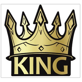 Biomar Labs 1 x Vinyl Self-Adhesive Decal Car Funny Sticker Gold King Crown for Bumper Window Door Motorcycle Bike Laptop Home B 92