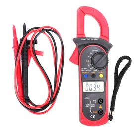 Digital Clamp Multimeter, 400A AC Current 600V AC&DC Voltage LCD Clamp Meter 4000 Counts True-RMS Diode Tester, for Capacitance, Continuity, Resistance, Frequency(Red)
