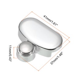 HARFINGTON Mirror Clips, 6Pcs for 3-5mm Thick Wall-Mounted Floating Glass Mirror Clips Bracket Holder for Frameless Mirror Walls Fixed Fitting (37mm Silver)