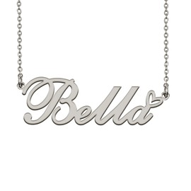 Dainty Friendship Name Necklace Silver for Girls with Heart Pendant Bella