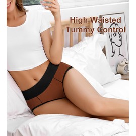 JUYINA Womens Cotton Mid High Waisted Underwear Comfort Stretch Full Coverage Postpartum C Section Panties Tummy Control Plus Size Briefs 4X-Large