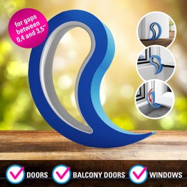 Stoppy Door and Window Stopper, Multi-Functional Wedge, Convenient Door Hook, Window Clamp, Keep Doors and Windows Open with Ease, Home and Office Accessory, (Dark Blue, 4 Pack)