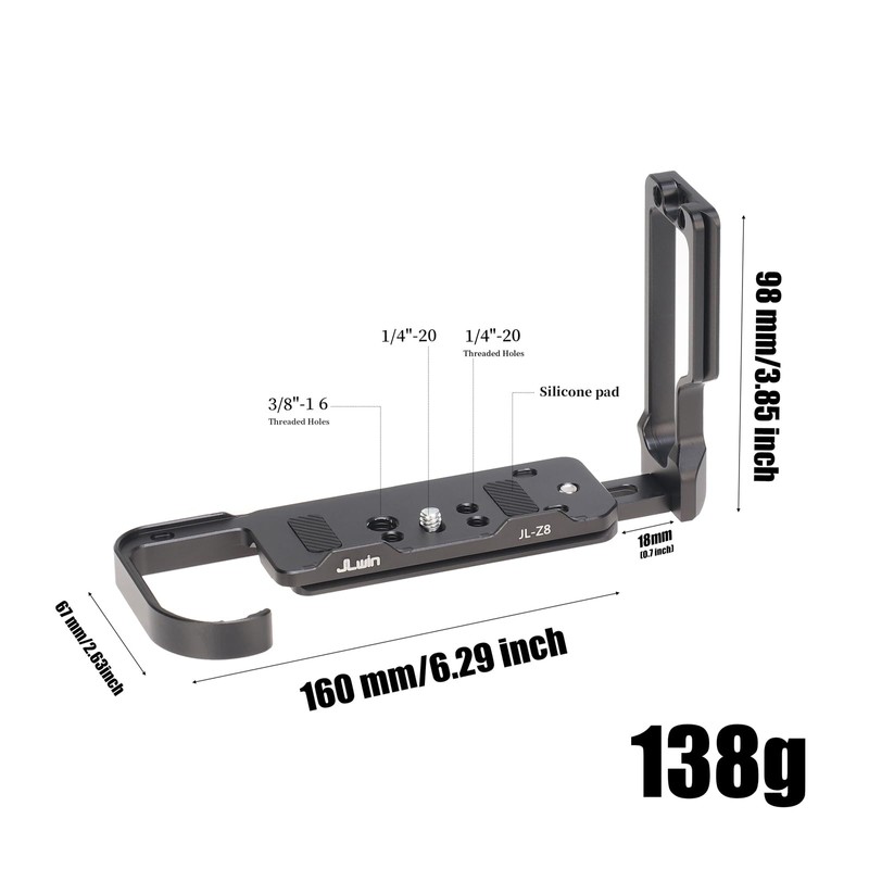 FOTGA Quick Release Plate L-shaped Bracket L-Bracket Vertical Expandable Plate