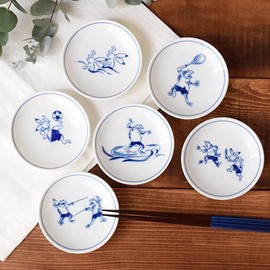 az-002-05 Tableware East Small Plate, 3.9 inches (10 cm), Gigarin Games, Birds and Beast Caricatures, Soccer
