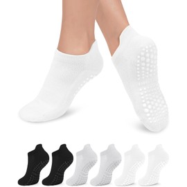 Grip Pilates Socks for Women, Non-slip Yoga Athletic Socks for Barre Ballet Barefoot Workout Hospital (CA/US, Alpha, One Size, Regular, Regular, 3 colors#1)