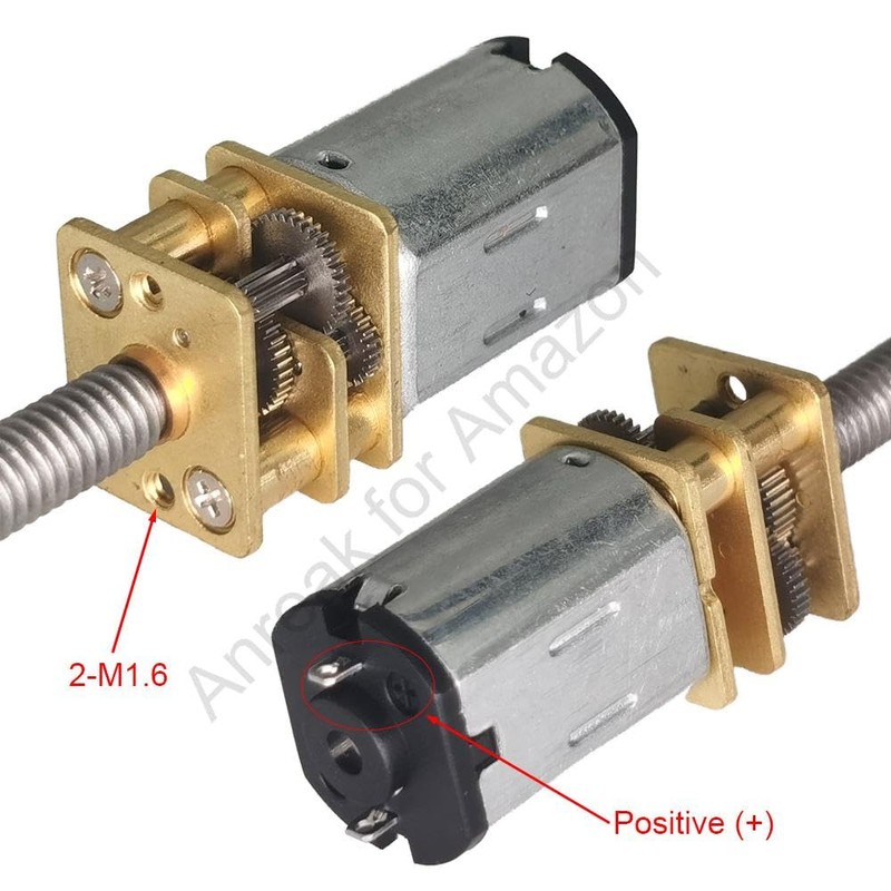 2Pcs DC 12V 120RPM M3 x 34mm 3-12V 20-3000RPM N20