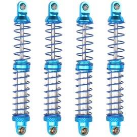 4Pcs Vgoohobby Metal Shocks Absorber Adjustable Dampers Compatible with Axial SCX10 Traxxas TRX4 D90 90046 Redcat Gen7 1/10 RC Crawler Car (Blue,100mm)