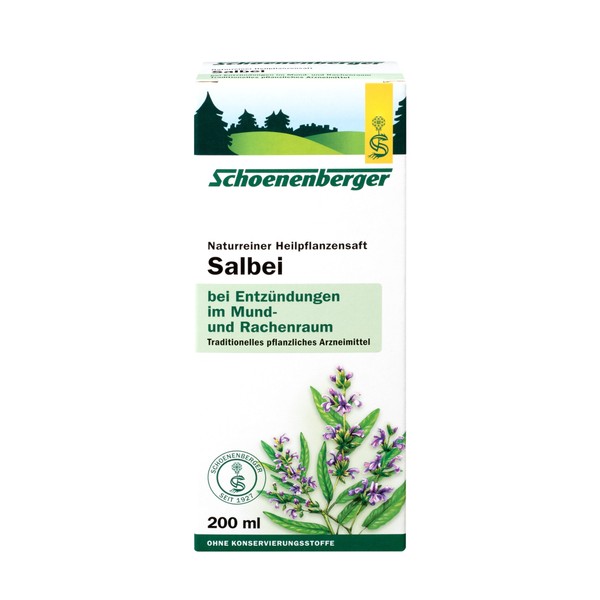 Schoenenberger Salbei naturreiner Heilpflanzensaft, 200 ml Solution