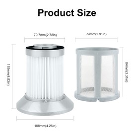 Replacement Filter Compatible with Bissell 2156A 1665 16652 1665W 21562 2156E Zing AeroSwift Powerforce Bagless Canister Vacuum, Compare to Part #1613056, 2 Filters and a Brush