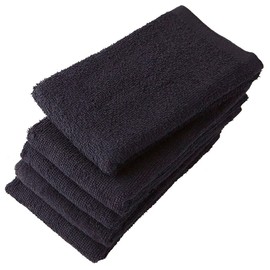GamachaTowel Face Towels, 22 Colors, Black, Set of 5, Easy to Use for Kitchen and Bathroom Hand Wipes, 100% Cotton, Skin-friendly, Absorbent, Quick Drying, Regular Size