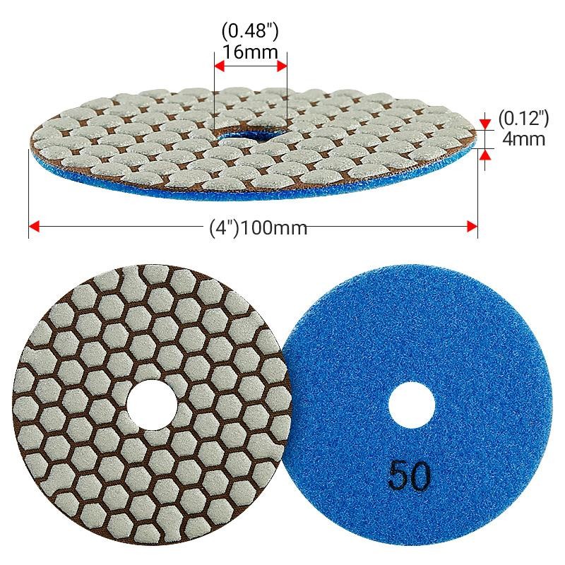8PCS/Set 4 Inch Dry Polishing Pad Sharp Flexible 100mm Diamond