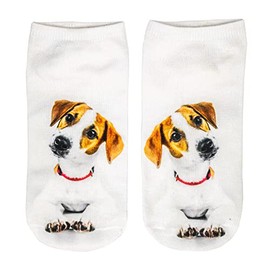 cosey Pair of Trainer Socks - Dog Design - One Size UK 1-7, Jack Russell