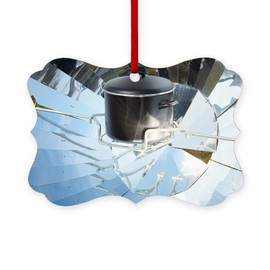 CafePress Parabolic Solar Cooker Scroll Holiday Ornament 4" x 2.75"