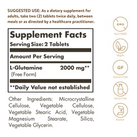 L-Glutamine 1000 mg Tablets - Pack of 60 - Supports Muscle Function - For Active Lifestyles - Great Addition to Whey Powder - Vegan