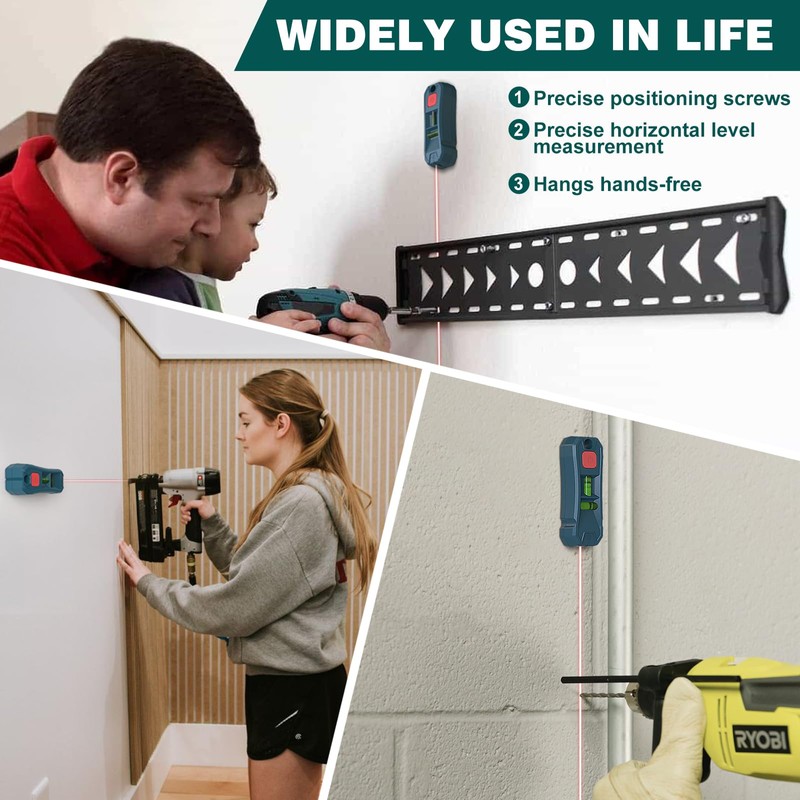 Magnetic Stud Finder with Laser Level,Hands-Free Marking Stud Finder Wall