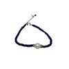 Natural Faceted Sapphire and Pearl Gemstone Beaded Adjustable Bracelet
