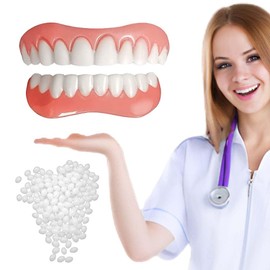 Dentures, upper and lower jaw cosmetic dentures, false teeth, cover imperfect teeth and repair a confident smile