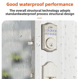 3BirdsTech Keyless Entry Door Lock, Keypad Door Lock, Smart Deadbolts for Entry Door Waterproof with Virtual Password Mechanical Key Access Emergency Charging Port - Black