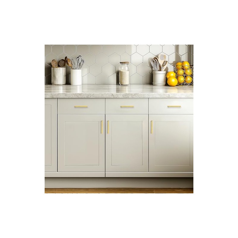 JOY DECOR 10 Pack Cabinet Handles, Gold Cabinet Pulls, 5