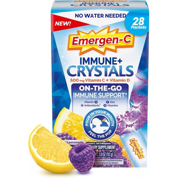 Emergen-C Immune Plus Crystals, On-The-Go Support Supplement Berry Lemonade