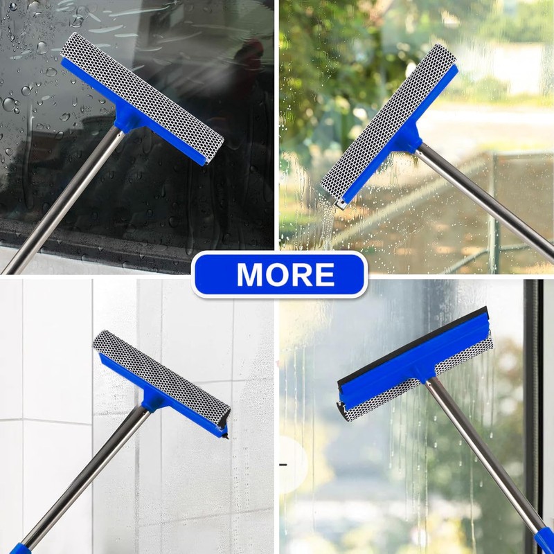 2 in 1 Window Squeegee,Car Window Cleaner Tool with 55"
