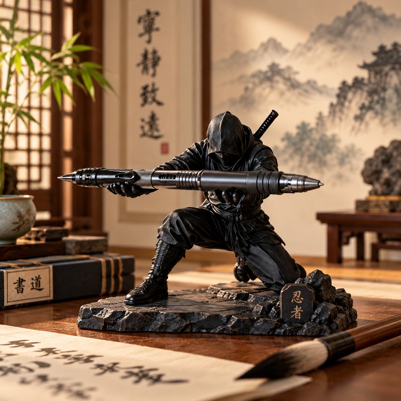 3D Printed Ninja Pen Holder for Desk Organization – Creative