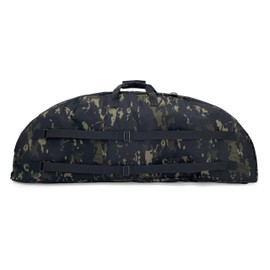 Silfrae Compound Bow Case Soft Bow Padded Case Light-Weight Bow Carry Bag with Arrow Pocket (Gray-Black Camo, L)