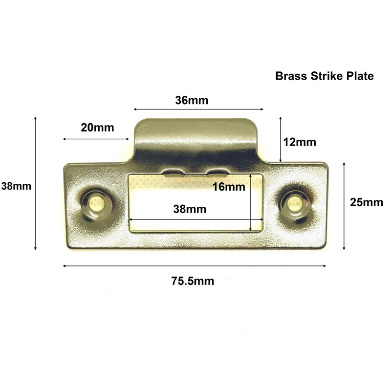 Brassed Strike Plates Single for Mortise Lock or Tubular Latch