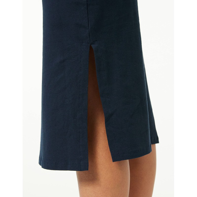 People Tree Women's Emer Casual Dress, navy