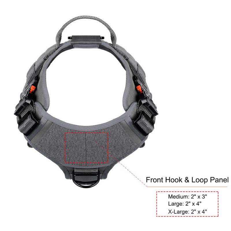 ICEFANG Tactical Dog Harness with 4X Metal Buckle,Working Dog MOLLE