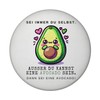 Avocado Kawaii Style Magnet with Bottle Opener Round with Saying