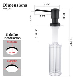 U037 Soap Dispenser for Kitchen Sink (Black)