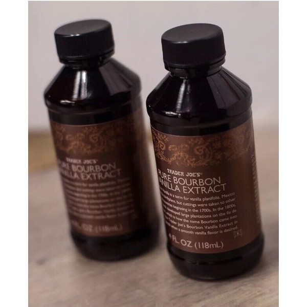 New Sealed: 2-Pack! Trader Joe's Pure Bourbon Vanilla Extract Seasoning