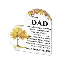 Heart-Shaped Acrylic Plaque,Perfect for Father's Day,Family Décor and Modern Art Lovers,Unique Birthday Gifts for Dad,Grandad and Sentimental Presents for Friends,Leaving Gifts for Men,Gift for Dad