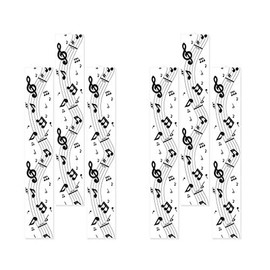 Beistle Musical Notes Party Panels 6 Piece, 12" x 6', Clear/Black