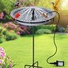 HappyAlley Bird Bath Fountain for Outside, Plug in Adjustable Water