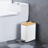 SIDIANBAN Bathroom Trash Can with Bamboo Lid Soft Close and