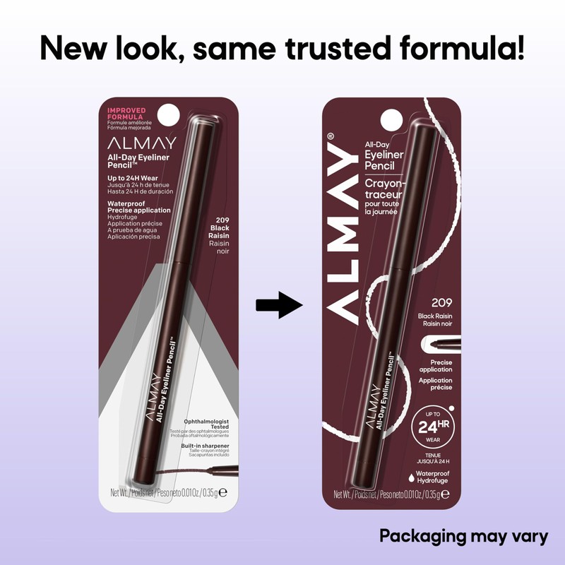 Almay All-Day Eyeliner Pencil, Hypoallergenic, Cruelty-Free, Smudge-Proof, Ophthalmologist Tested, Stocking