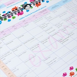 tiddler Family & Household Planner | Undated Weekly Family Organiser/Planner Calendar | Clever Layout in A4 Size | Space for 6 People & 1 Years Planning | Packed with Useful Features (Fish Design)