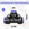 Bwintech 12 Pcs 6mm 3 Way Tee Push in Connect