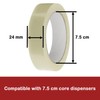 6 Rolls Transparent Tape 24mm x 66m, Sellotape Dispenser Tape