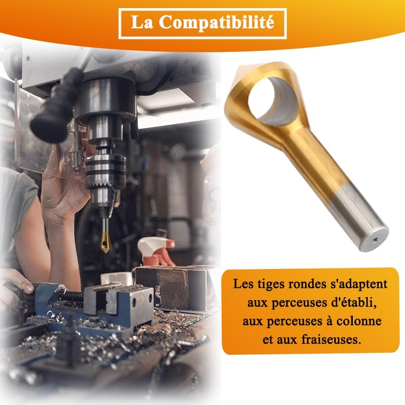 Teocpai 4 Pieces Deburring Cutter Deburring Tool Titanium Coated HSS